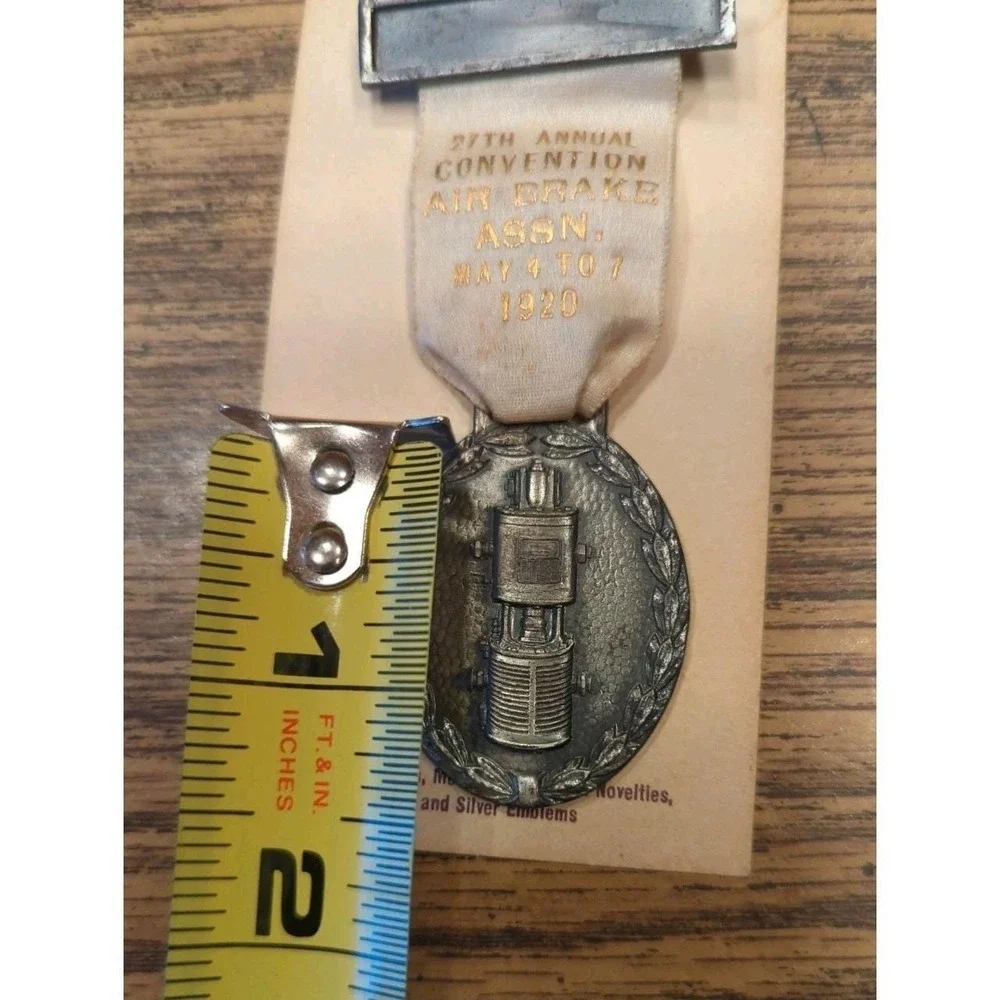Antique 27th Annual Convention Air Brake Association 1920 Convention Pin Medal